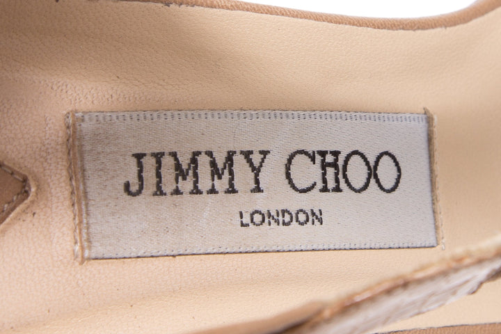 Jimmy Choo Tan Snake Heels SZ 40.5