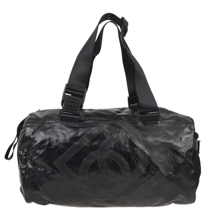 Top Quality Chanel Black Vinyl Sport Line Duffle Gym Bag