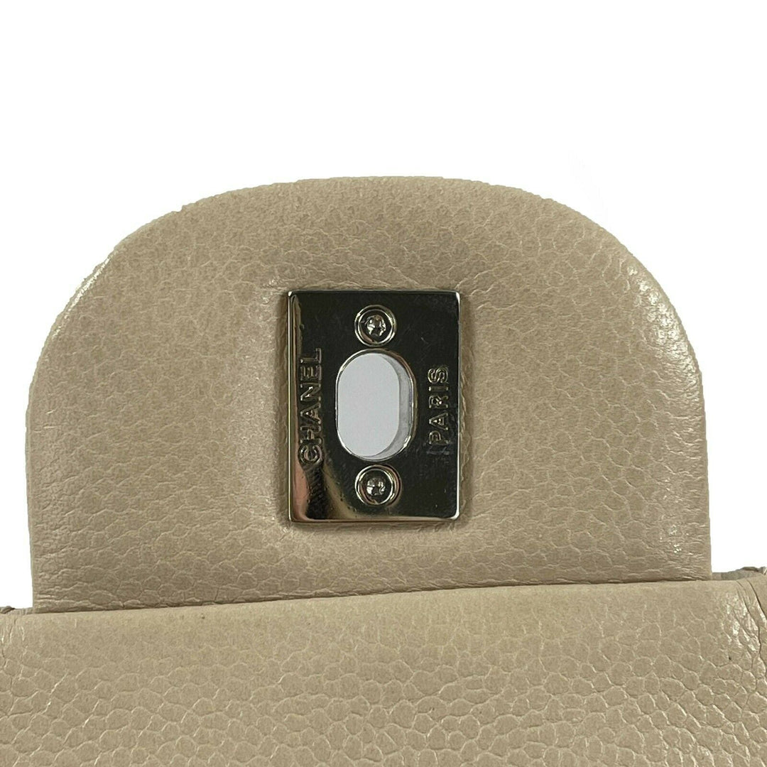 Chanel - Jumbo Lambskin Quilted Single New - Beige / Silver Shoulder Bag