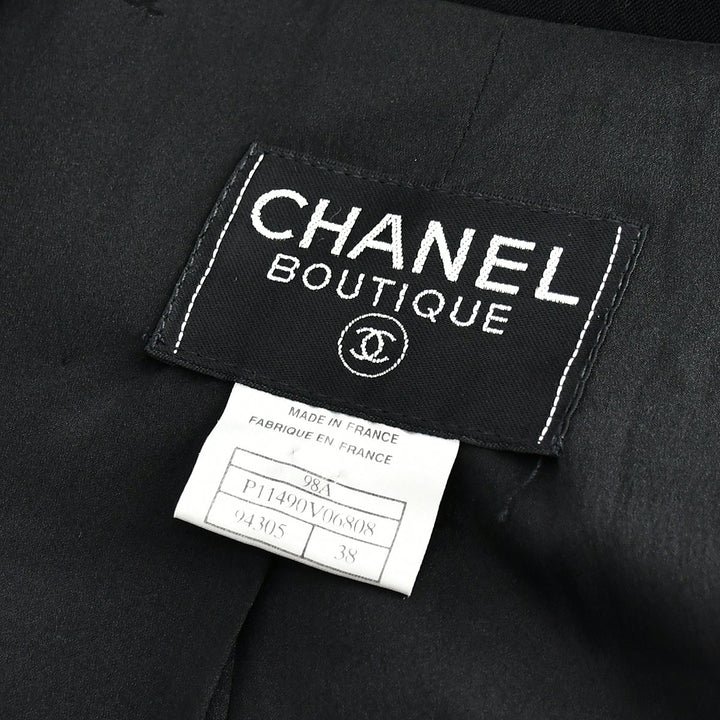 Top Quality Chanel Double Breasted Jacket Black 98A #38