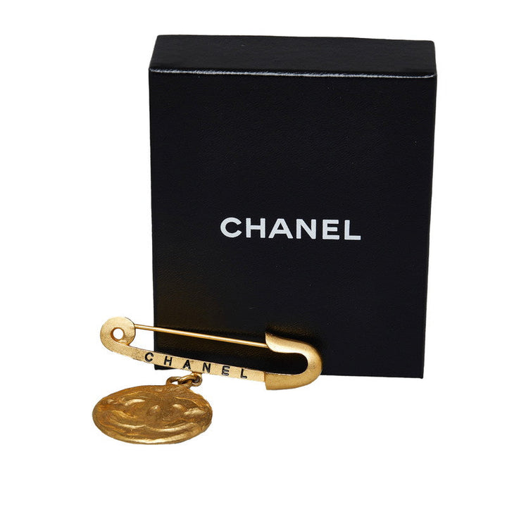 Top Quality Chanel Vintage Logo Cocomark Coin Brochure Gold   Chanel