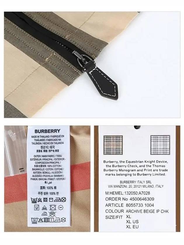 Burberry Hamel Oversized Zip-Up Jacket Black Beige