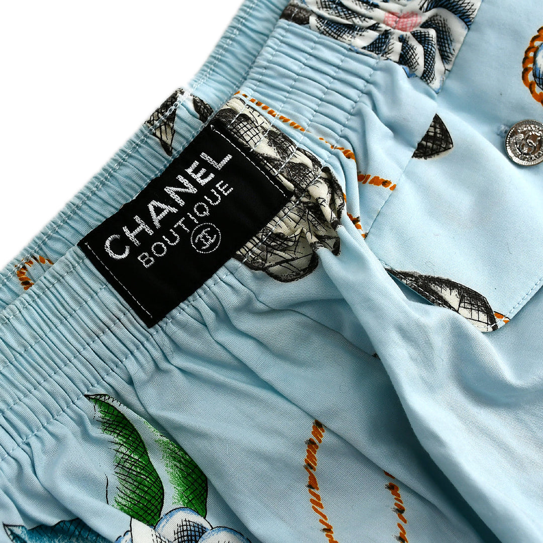 Top Quality Chanel Icon Half Pants Light Blue #36