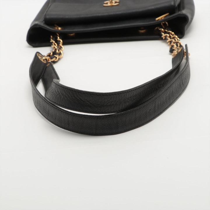 Top Quality Chanel Coco Caviar S Tote Bag Black Gold  4th