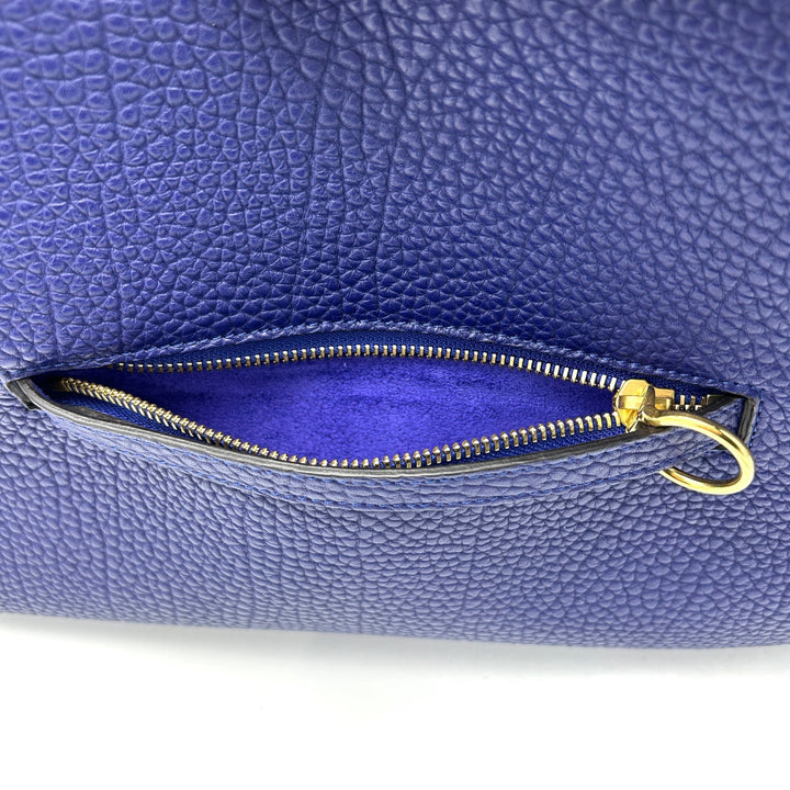Céline Borsa a mano in pelle con anello piccolo Celine blu LA31565