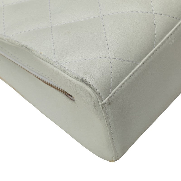 Top Quality Chanel Top Quality Chanel MATRESSE HANDBACK RAMSKIN WHITE LADY'S HANDBACK