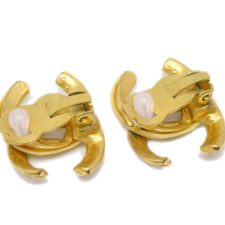 Top Quality Chanel CC Earrings Clip-On Gold 00T