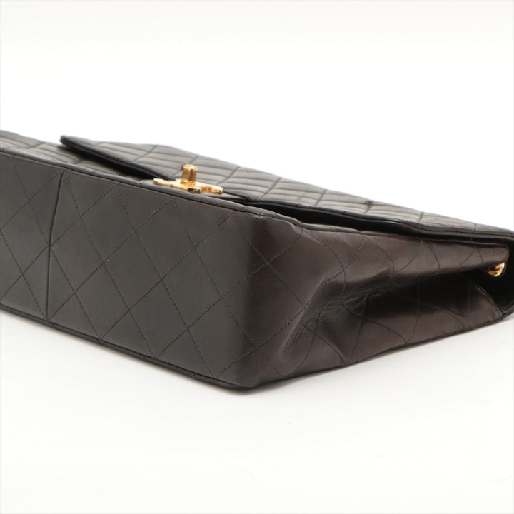 Top Quality Chanel DECAMATRASE Lambskinkin Single Flap Double Chain Bag Black Gold  4th