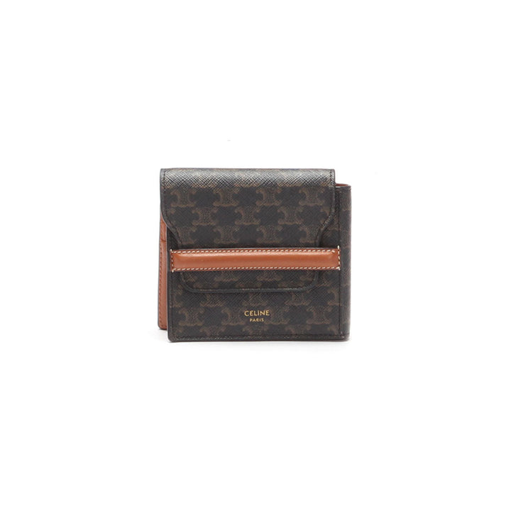Celine Triomphe Canvas Flap Origami Wallet