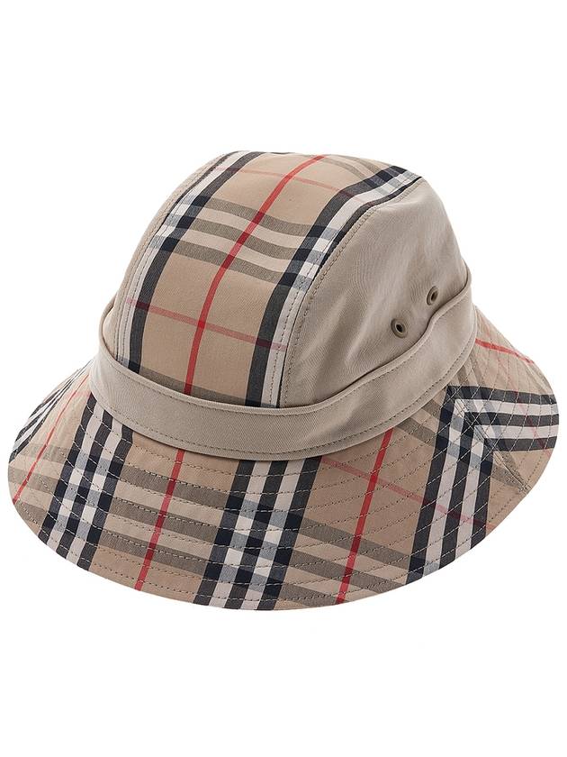 Burberry Check Pattern Bucket Hat Beige