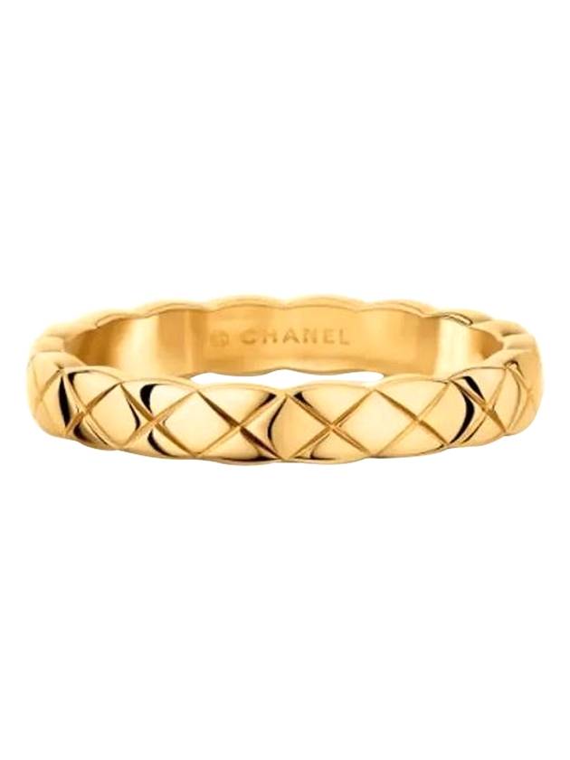 Coco Crush Quilted Motif Mini 18K Ring Gold Chanel