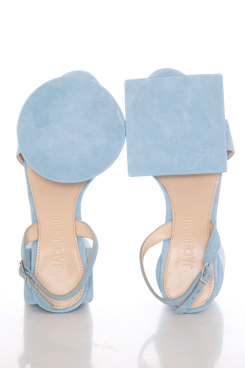 Jacquemus Light Blue Suede Sandals SZ 37