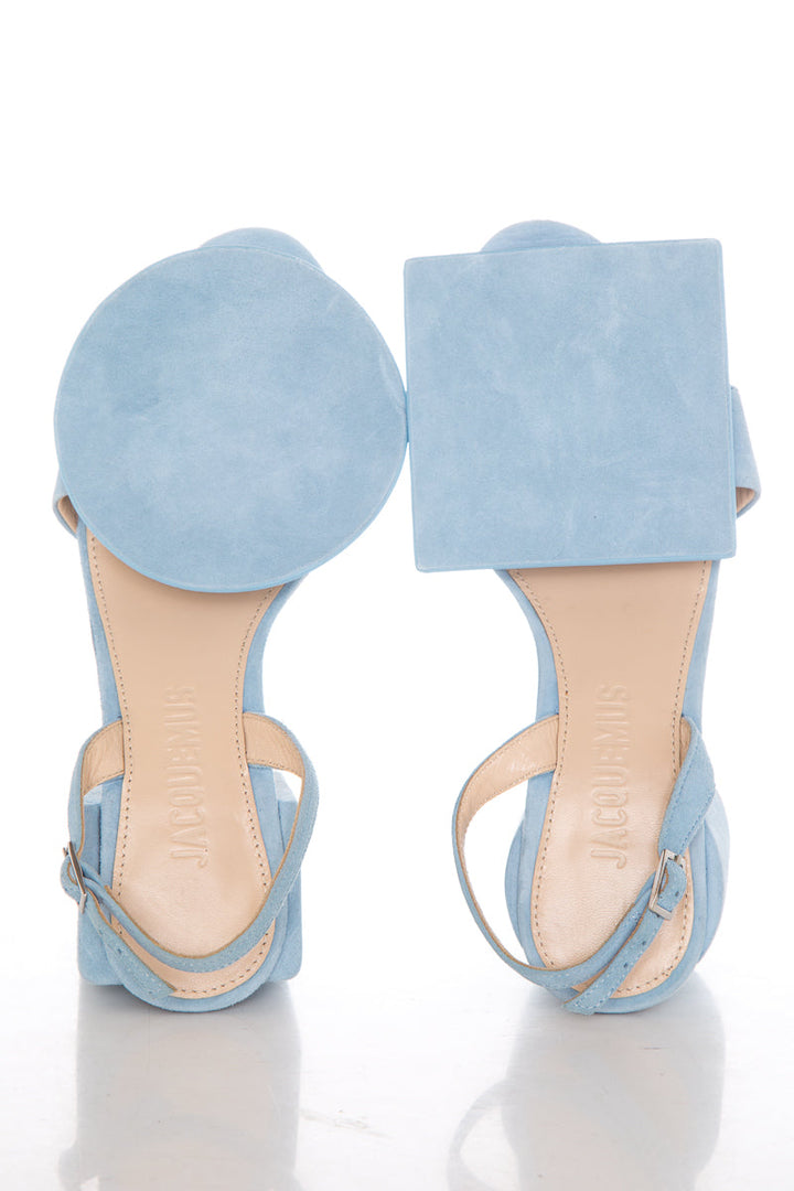 Jacquemus Light Blue Suede Sandals SZ 37