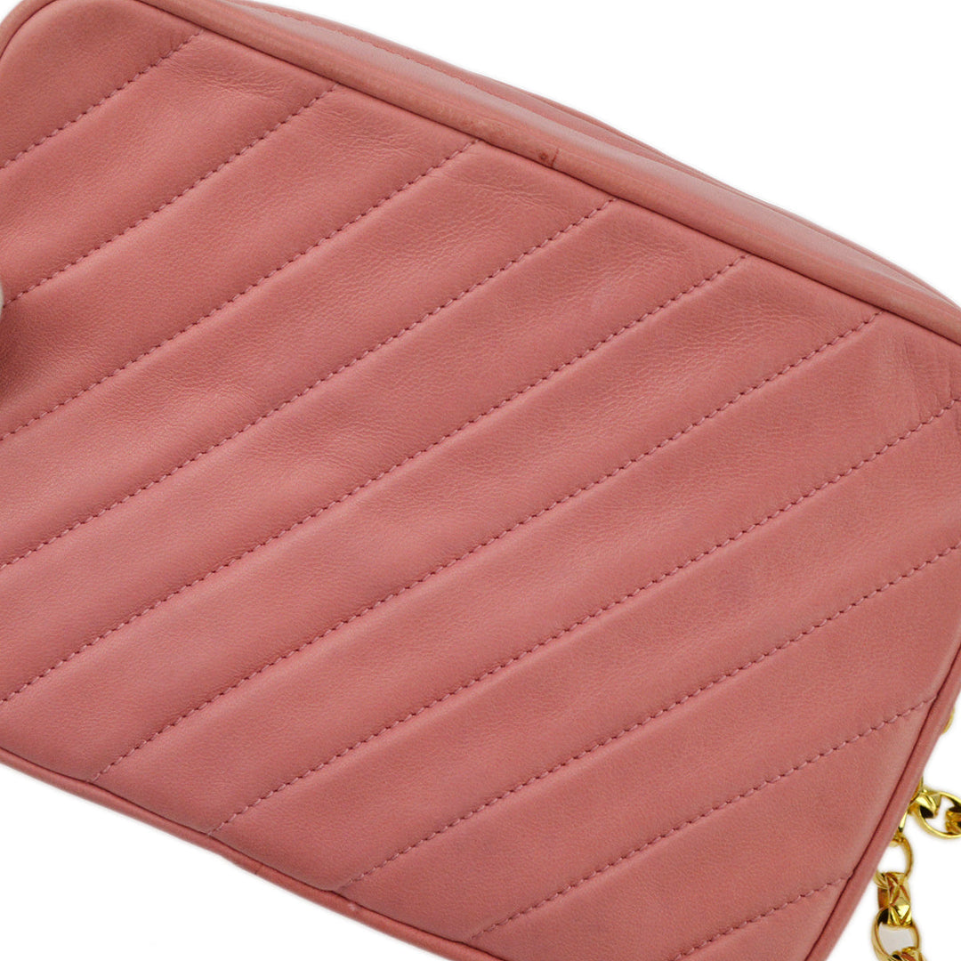 Top Quality Chanel Pink Lambskin Fringe Camera Bag Mini