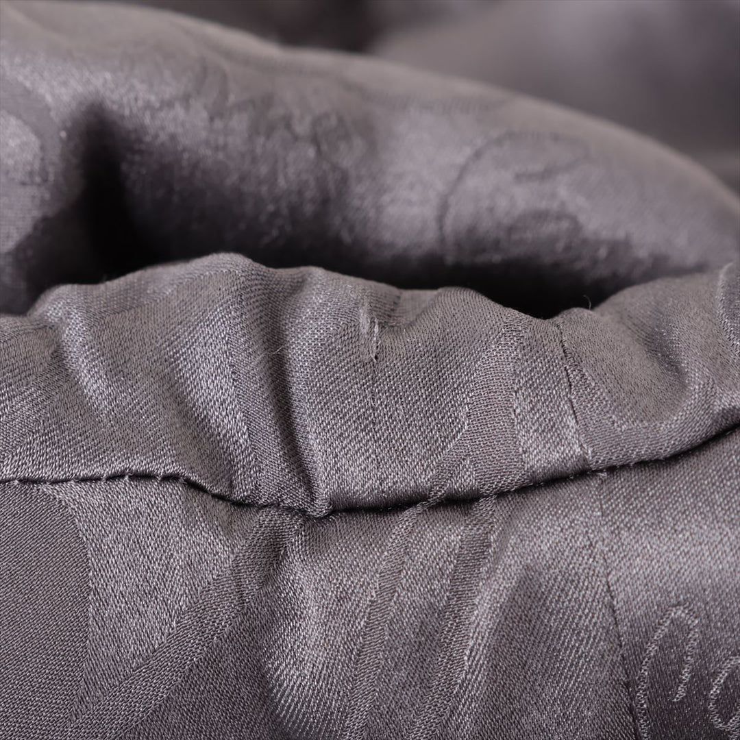 Top Quality Chanel Coconut Button Wool  Silk Long Coat 34  Grey P59015 Strip