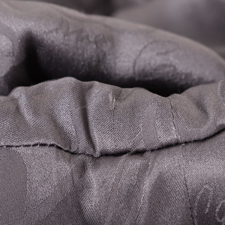 Top Quality Chanel Coconut Button Wool  Silk Long Coat 34  Grey P59015 Strip
