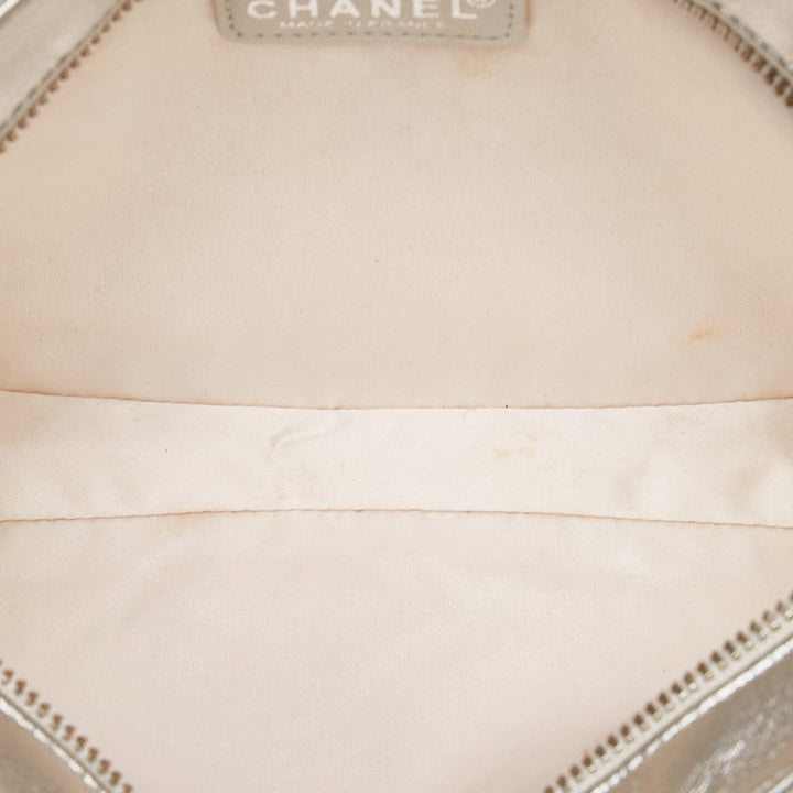 Top Quality Chanel New Label Line Porch ilver White Nylon Leather  CHANEL