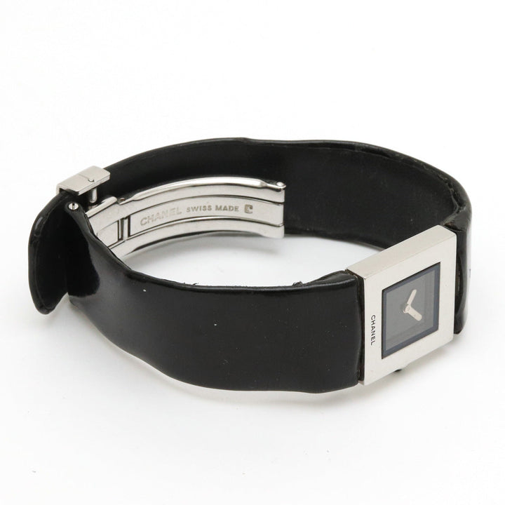 Top Quality Chanel Matrasse SS Emmeline Leather Belt Black   Quartz Watch H0116