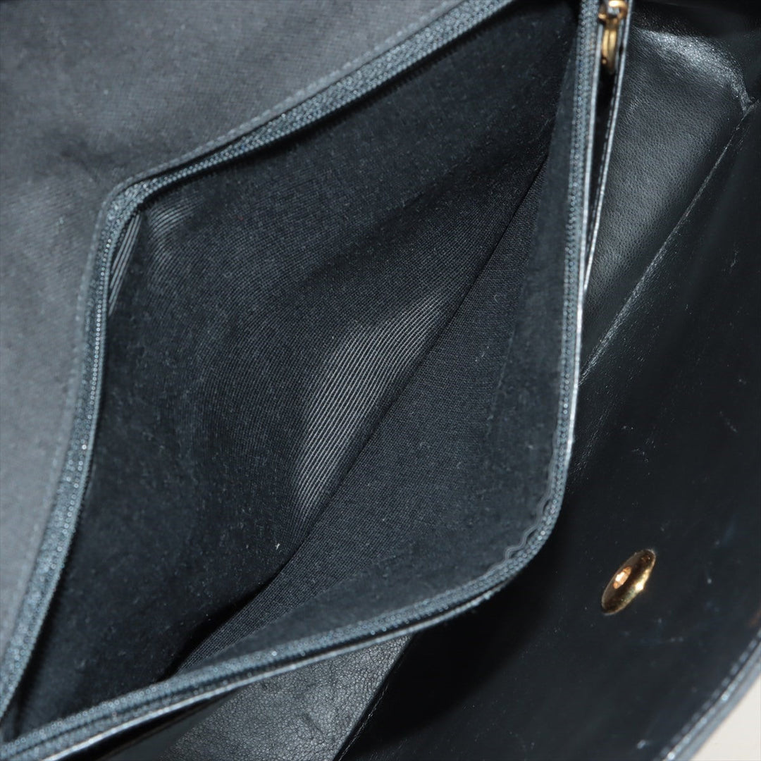 Top Quality Chanel Decamatrasse Cotton Single Flap Double Chain Bag Black Gold  2nd