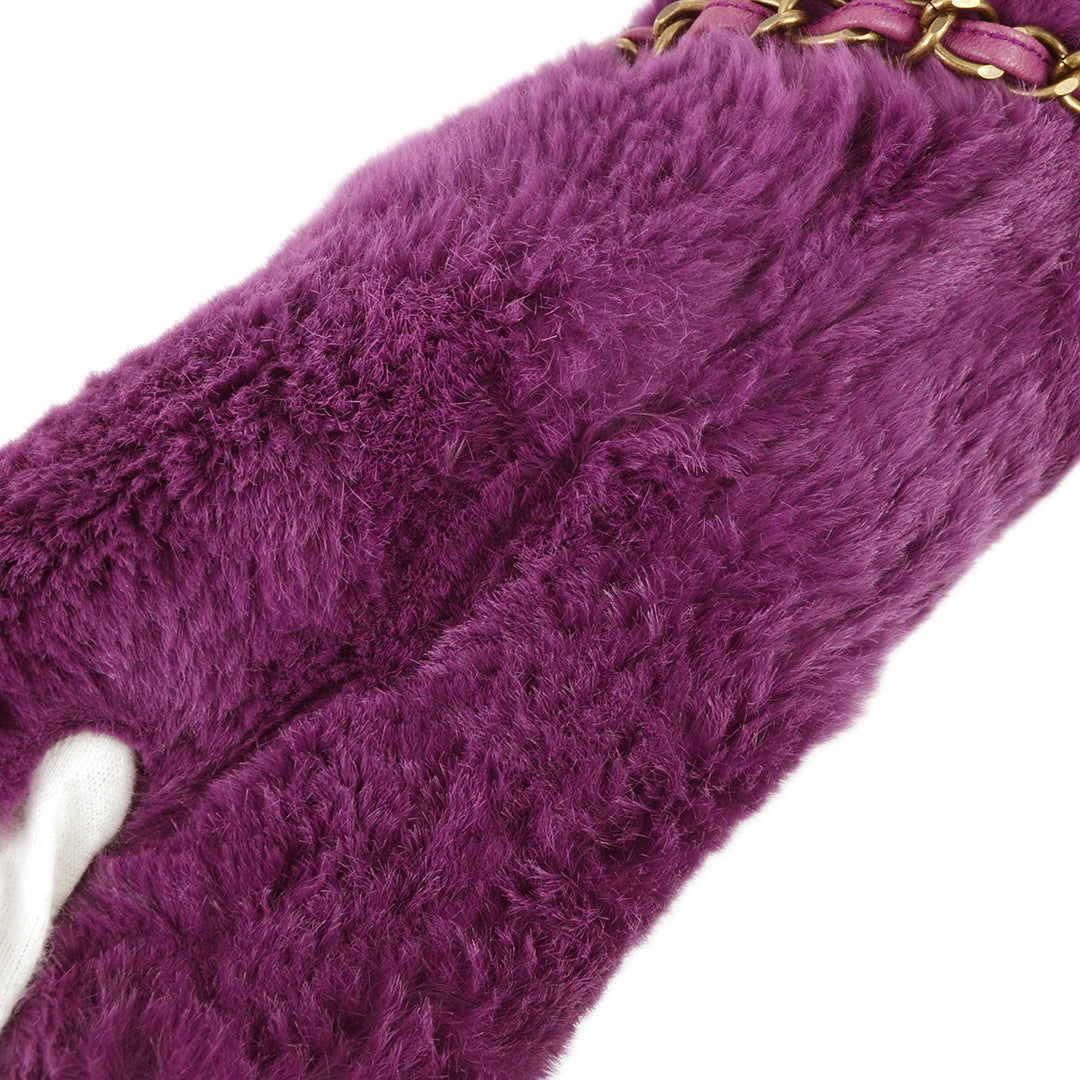 Top Quality Chanel 2000-2001 Purple Fur Chain Shoulder Bag