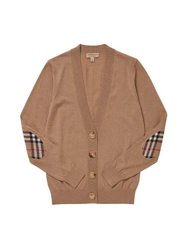 Burberry Dornoch Check Patch Wool Cardigan Brown