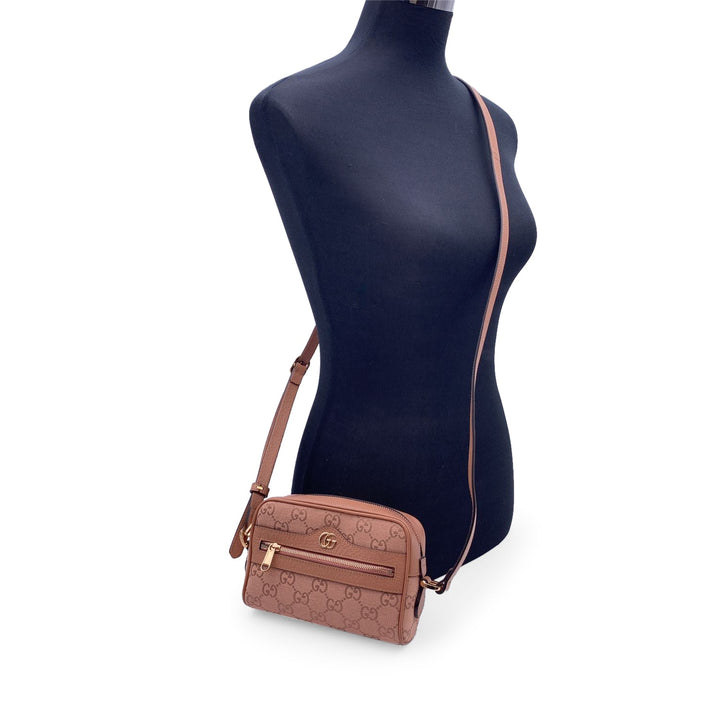 GUCCI Pink Monogram Canvas Mini Ophidia Crossbody Bag