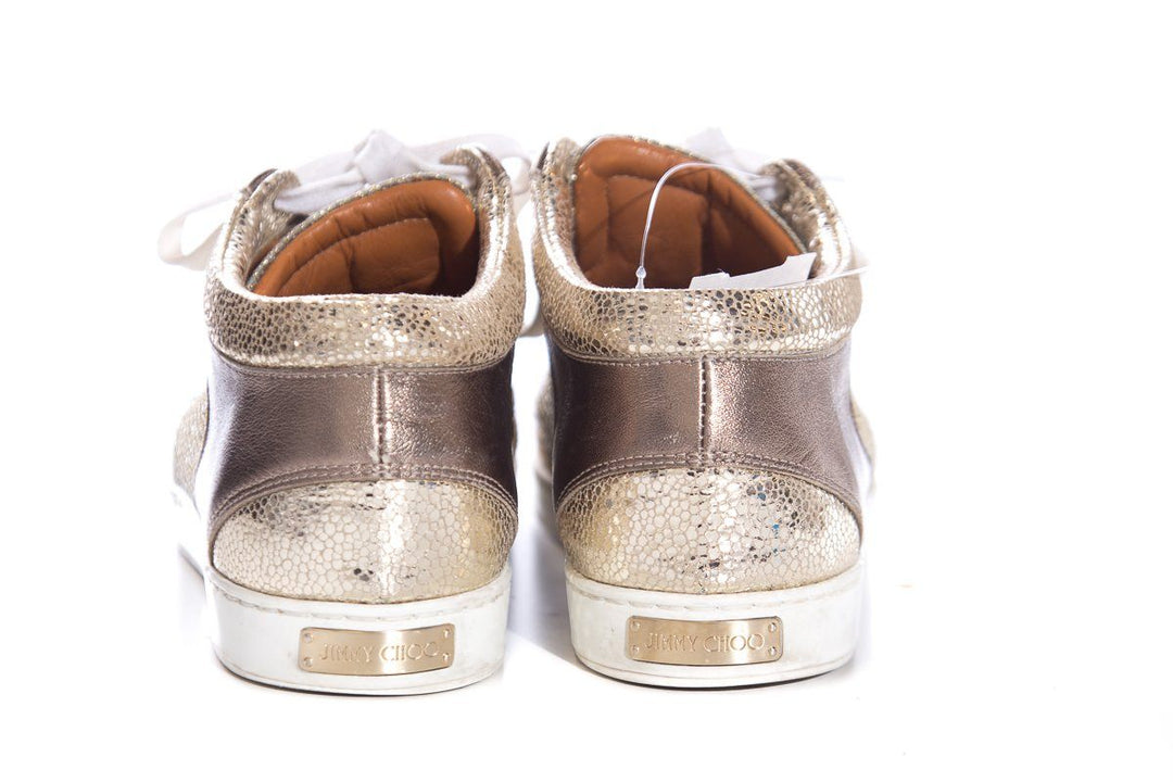 Jimmy Choo Gold Miami Sneakers SZ 37