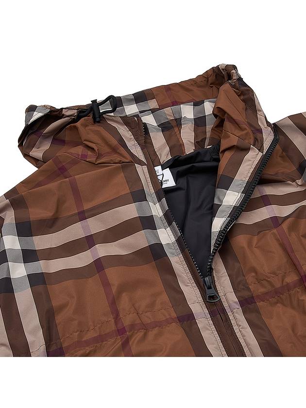 Burberry Check Hooded Jacket Dark Birch Brown