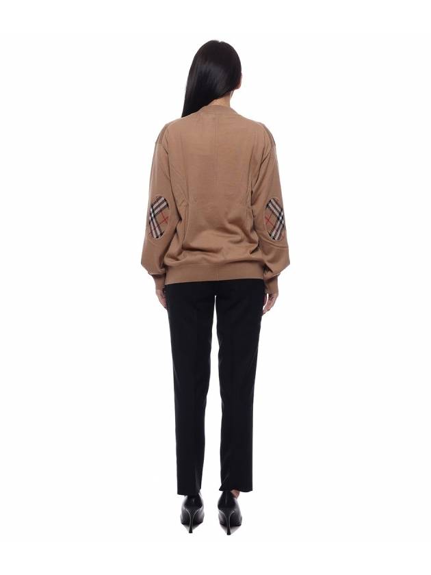 Burberry Dornoch Check Patch Wool Cardigan Brown