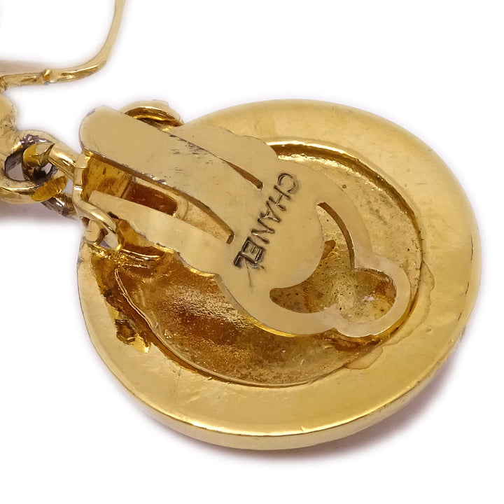 Top Quality Chanel Mirror Earrings Clip-On Gold
