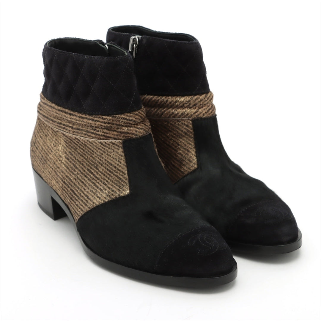 Top Quality Chanel Coco Shoes 35C  Black X Brown G31040