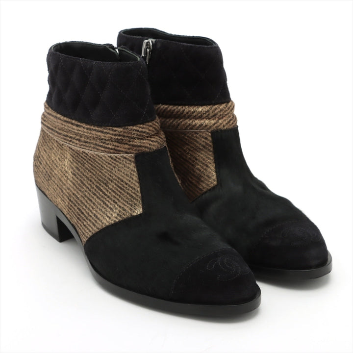 Top Quality Chanel Coco Shoes 35C  Black X Brown G31040