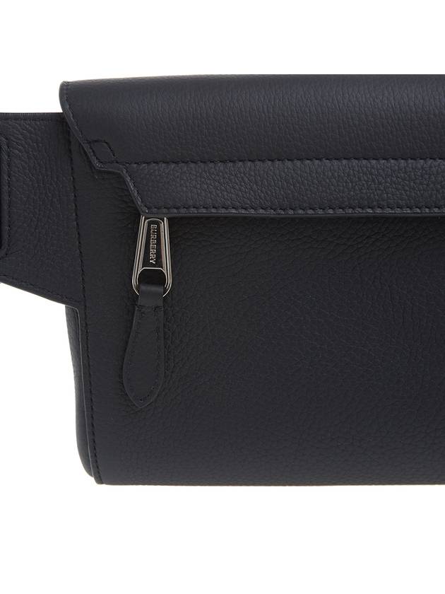 Burberry Logo Engraved Leather Belt Bag Black