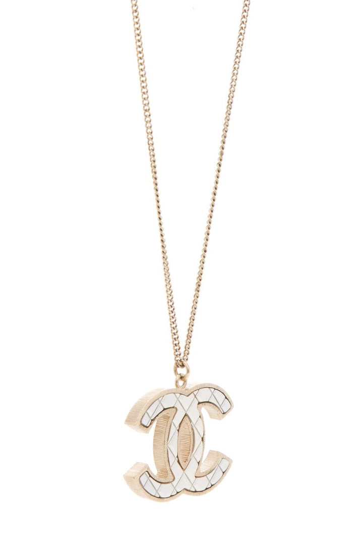 Top Quality Chanel 2016 Gold Quitled CC Pendeant Necklace