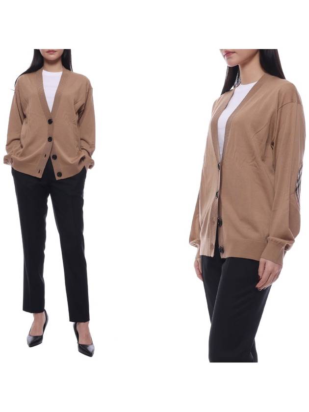 Burberry Dornoch Check Patch Wool Cardigan Brown