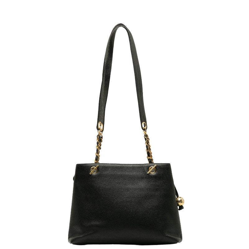 Top Quality Chanel Vintage Shoulder Bag in Caviar Leather Black