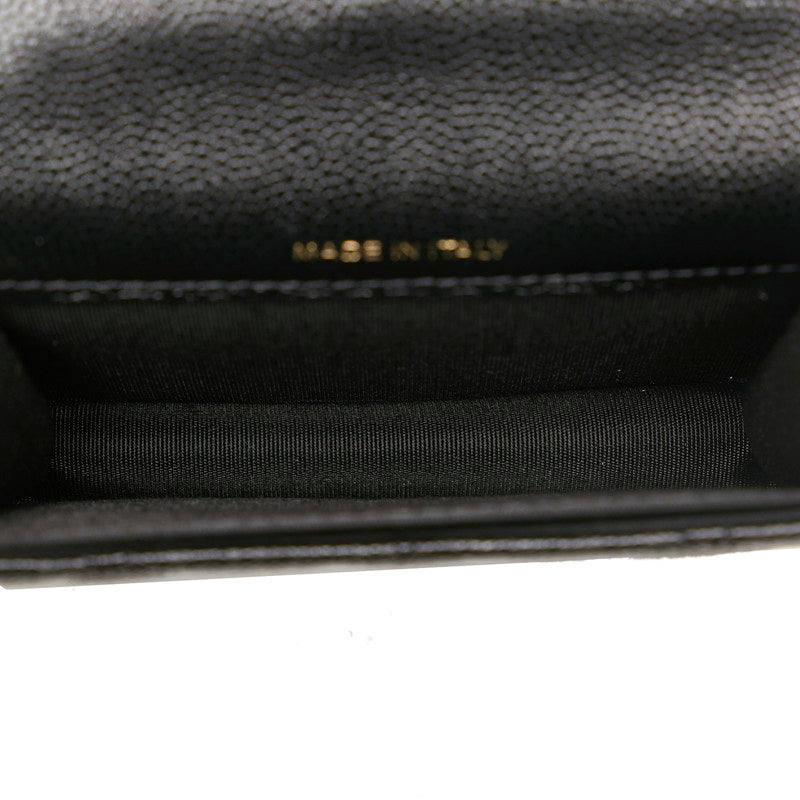 Top Quality Chanel Matrases Cocomark Fake Pearl Chain CoinPars Card Case Black Caviar   CHANEL