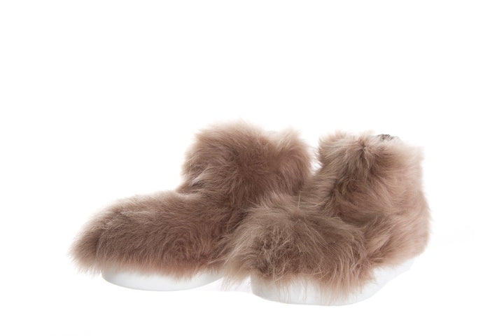 Peter Non Taupe Furry Wedge Sneakers SZ 37