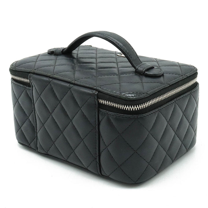 Top Quality Chanel Mattress Jewelry Case Vanity Bag Cosmetic Bag Cosmetic Bag Small Insert Leather Black Black Silver Gold A84295