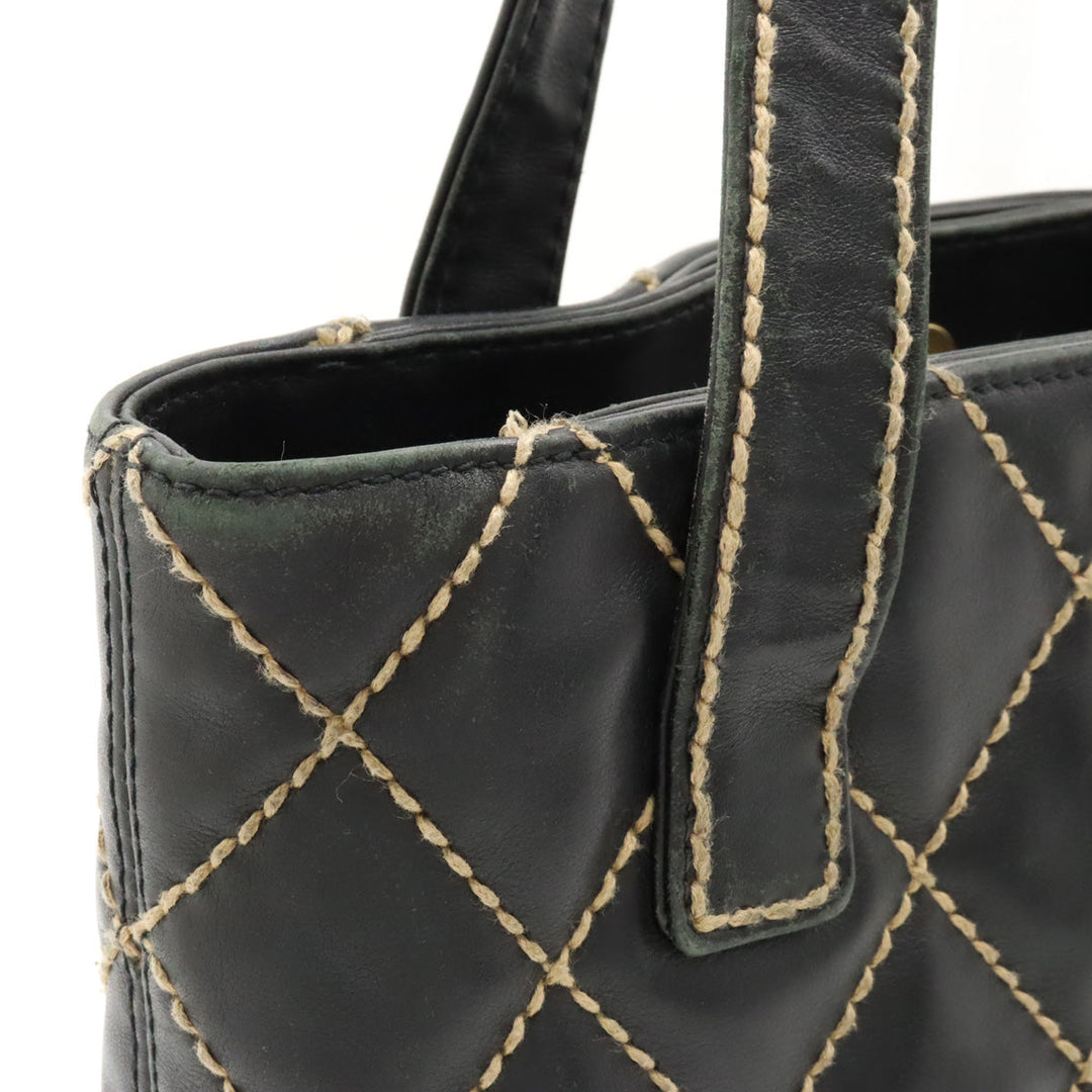 Top Quality Chanel Top Quality Chanel WILDSTETCH COCOMARK TORETH BAG HANDBAG LEADER BLACK BLACK GOLD A18126