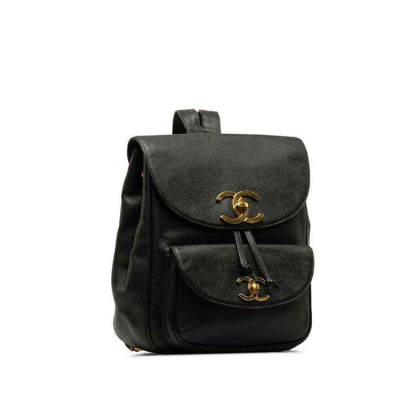 Top Quality Chanel Vintage Decacoco Cocomark Rucksack Black Caviar   CHANEL