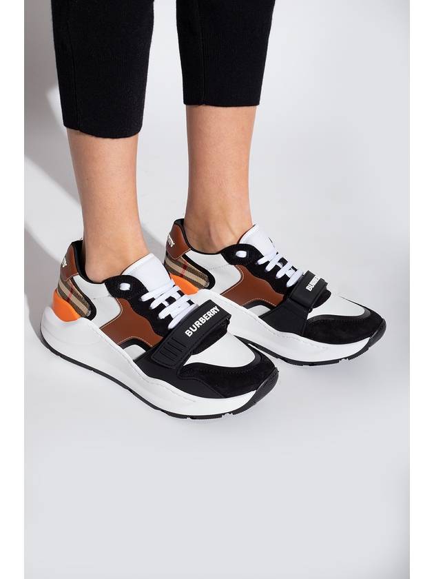 Burberry Logo Strap Vintage Check Low-Top Sneakers Brown