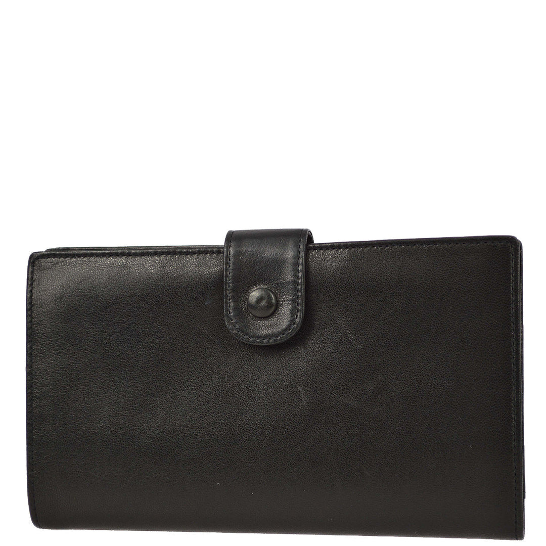 Top Quality Chanel 1991-1994 Black Lambskin Long Wallet Purse