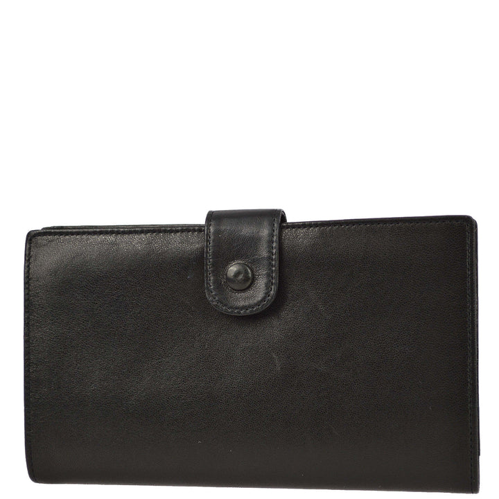 Top Quality Chanel 1991-1994 Black Lambskin Long Wallet Purse