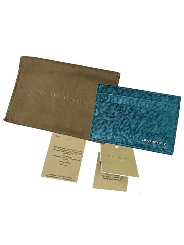 Burberry Sandon Metal Logo Card Wallet Green
