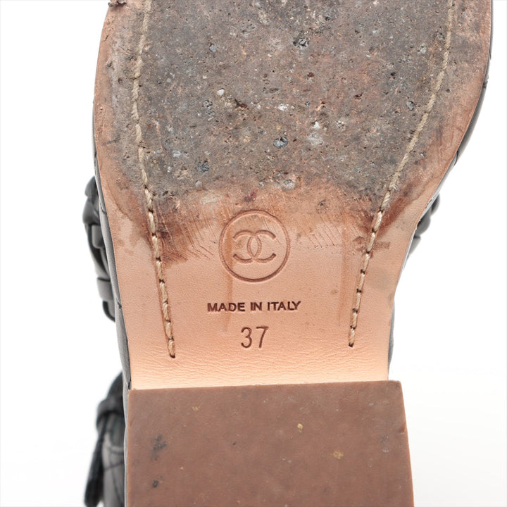 Top Quality Chanel Coco Matrasse Leather Sandal 37  Black G30758