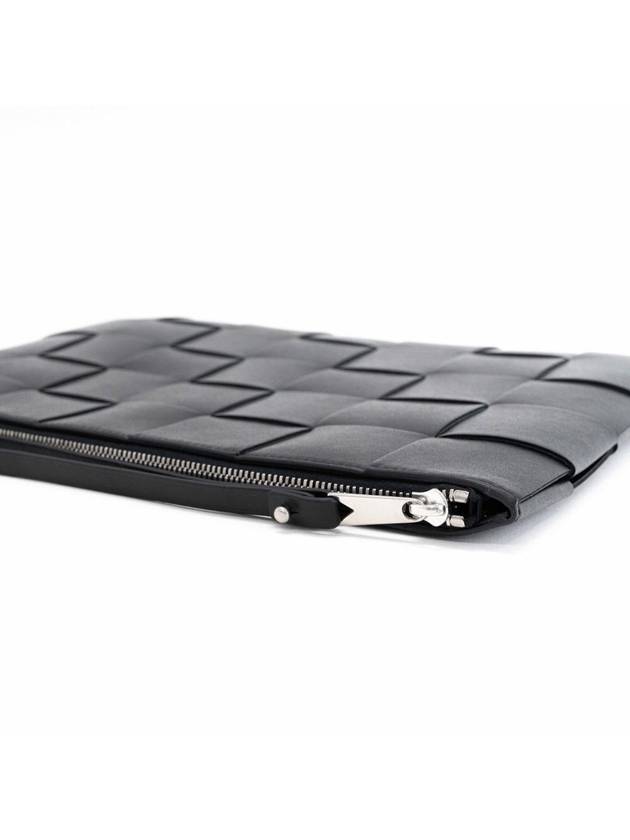 Bottega veneta Intrecciato Weaving Strap Clutch Bag Black