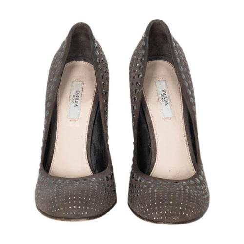 Prada Suede Studded Pumps