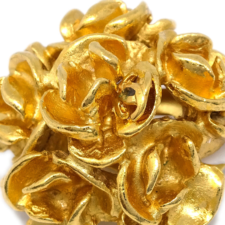 Top Quality Chanel Flower Earrings Clip-On Gold 99P