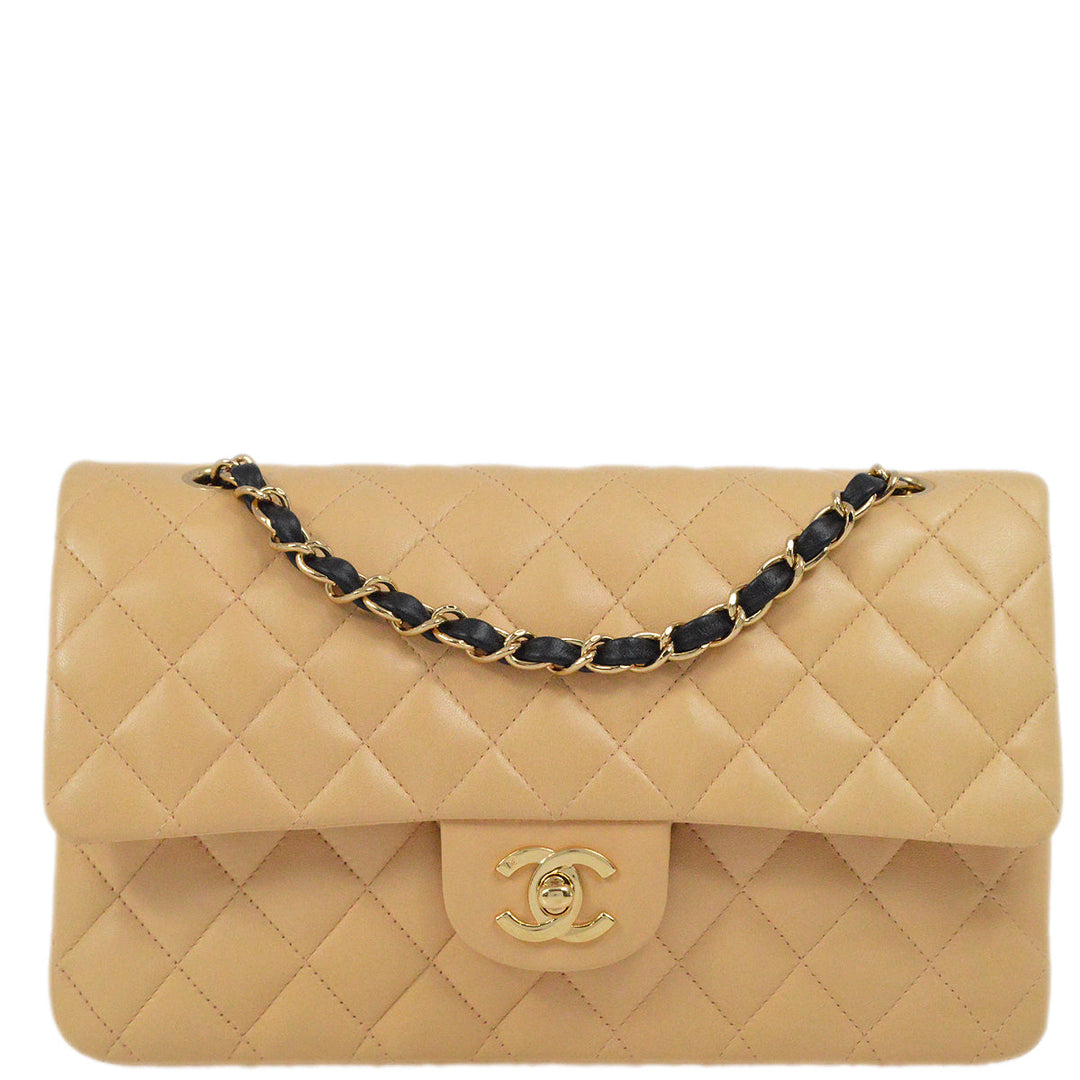 Top Quality Chanel Black Lambskin Medium Classic Double Flap Shoulder Bag